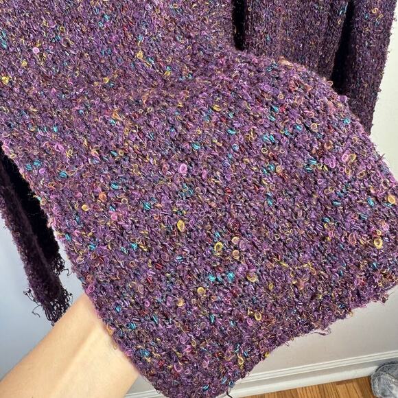 Coldwater Creek Cardigan Women Large Creek Open Sweater Purple Witchy Boho - Picture 5 of 6